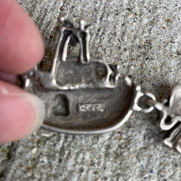 Vintage AJC Noah's Ark Themed Silver-tone Bracelet Pewter Spiritual Animals - Picture 4 of 4